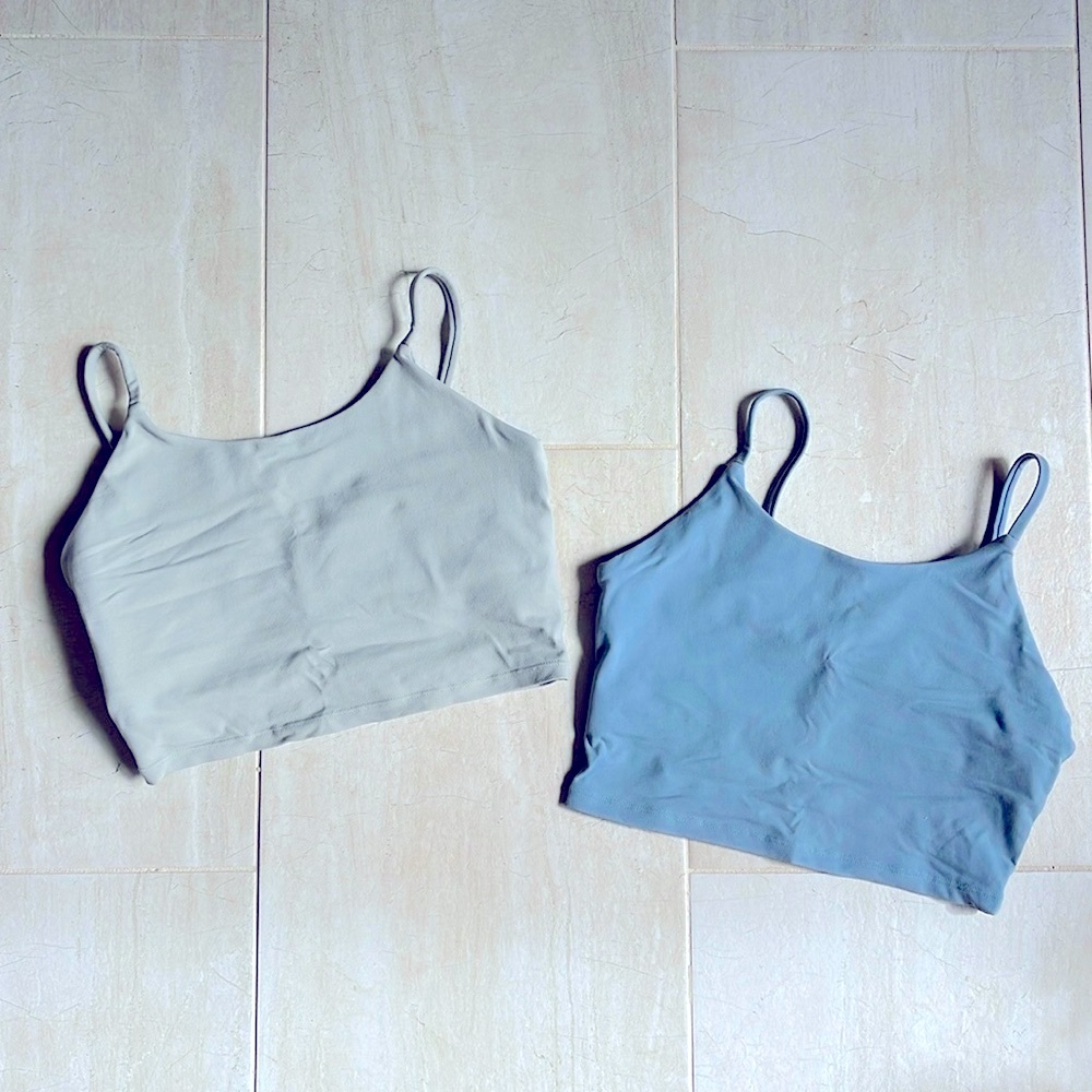 Two long-line sports tanks